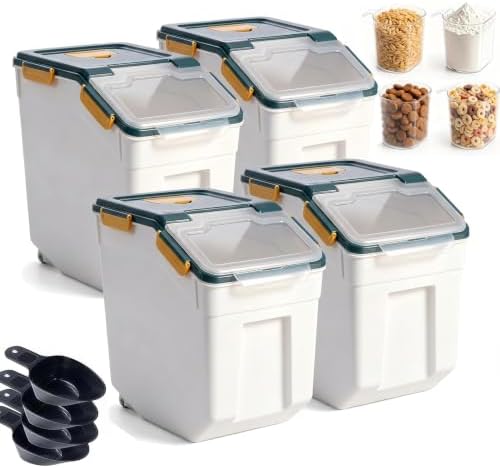 RUIAN Flour Storage Container 50lb Airtight Food Storage Bin (Blue,4pcs) by RUIAN