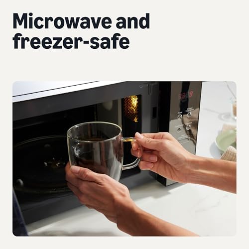 Amazon Basics Double Walled Glass Coffee Mugs, 4-Piece Set, Dishwasher-Safe, Borosilicate Glass, 12 oz. (Pack of 6) - Image 4