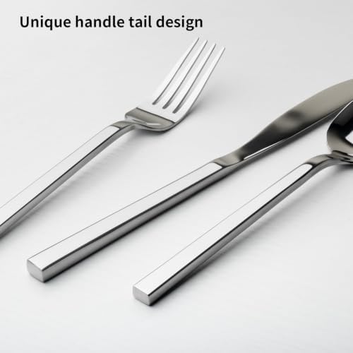 Alata Cube 20-Piece Forged Stainless Steel Mirror Flatware Set for 4 - Image 2