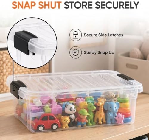 Superio 4.5 Quart Clear Plastic Storage Containers with Lids, Stackable Organizer Bins, BPA-Free Storage Boxes for Home, Office, Dorm & Classroom, 4 Pack - Image 6