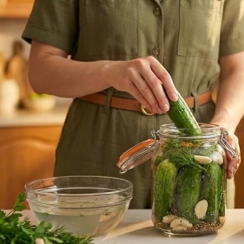 kitchentoolz Large Glass Mason Jars with Airtight Lids - Half Gallon Food Storage & Canning Jars with Measurement Markings - Kitchen Pantry Containers for Flour, Sugar & Dry Goods - 64 oz (4pk) - Image 7