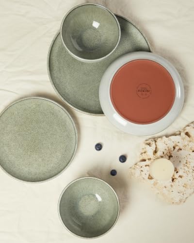 Pokini Ceramic Dinnerware Sets for 4, 12pcs Plates and Bowls Sets Dish Set - Image 4