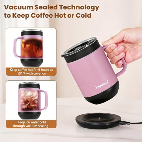 Happiness Self-Heating Coffee Mug,16oz Temperature Control Smart Cup - Image 4