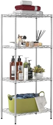 BestOffice | 4-Tier Wire Shelf | 12" x 18" x 44 | Chrome by BestOffice