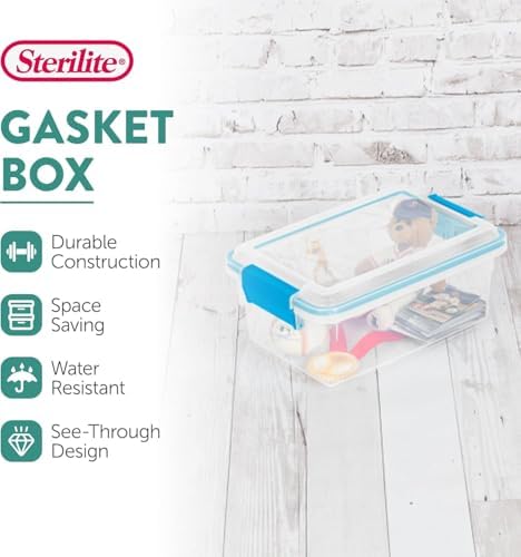 Sterilite Gasket Storage Box w/Lids for Home & Office, 7.5 Quart, 12-Pack - Image 2