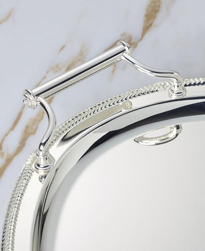Reed & Barton Oval Silverplate Serving Tray with Handles, 17-inch - Image 3
