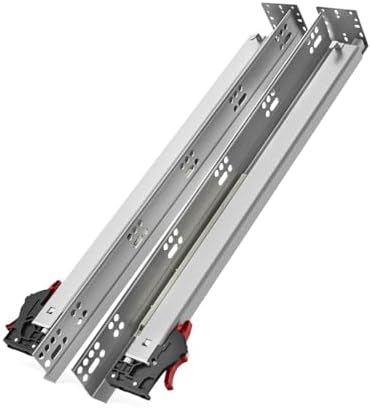 SHUHANG 1 Pair Undermount Drawer Slides 18 inch Soft Close 80 lb Load Capacity Ball Bearing Hidden Bottom Mount Rails Full Extension Runners with Adjustable Locking Devices and Bracket by SHUHANG