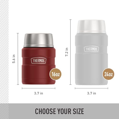 THERMOS Stainless King Food Jar with Spoon, 16oz, Matte Red - Image 6