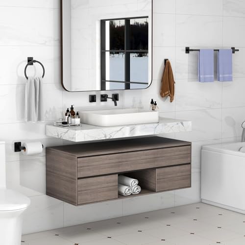 KLJKPA 10-Piece Bathroom Accessories Set, 24 inch Towel Bar - Image 6