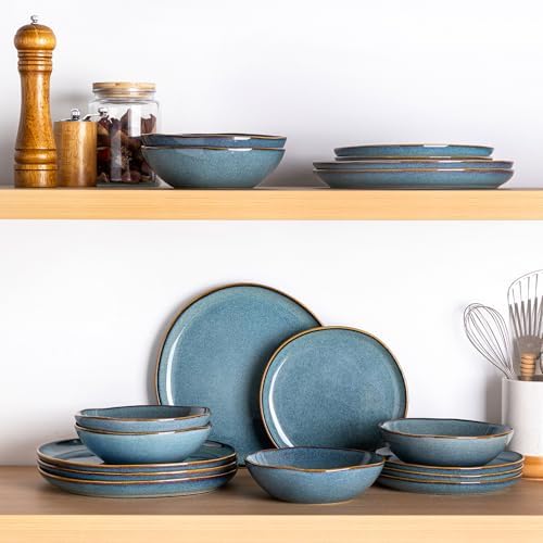 AmorArc Ceramic Dinnerware Sets for 6, 18Pcs Plates and Bowls Sets Dishes - Image 7