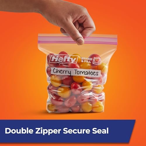 Hefty Press to Close Plastic Bags for Food Storage, Quart Size, 25 Count (Pack of 3) - Image 2