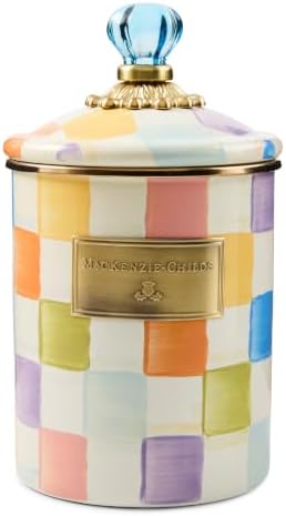 MACKENZIE-CHILDS Enamel Canister, Medium, Confetti Check by Unknown