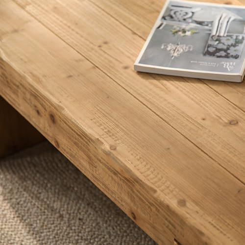 Rustic Wooden Coffee Table for Living Room Mid Century Modern Coffee Table - Image 7