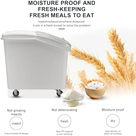 Ingredient Storage Bin,21 Gallon Dispenser Bin with Scoop for Dry Food, Sugar, Baking Supplies,Kitchen Rice Cereal Flour Bin,BPA Free,Pet Food Storage Container,Dog Cat Birds Food (21 Gallon) - Image 4