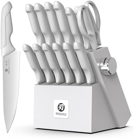 imarku 14-Piece Kitchen Knife Set with Block and Built-in Sharpener by imarku