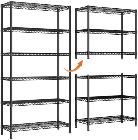 Golpart 6Tier Adjustable Storage Shelves Metal Wire Shelving Standing Shelf - Image 4
