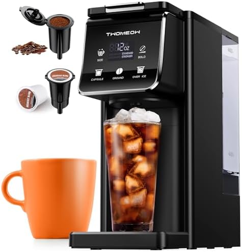 Coffee Maker Hot & Iced Single Cup Coffee Machine K Cup & Grounds by TWOMEOW