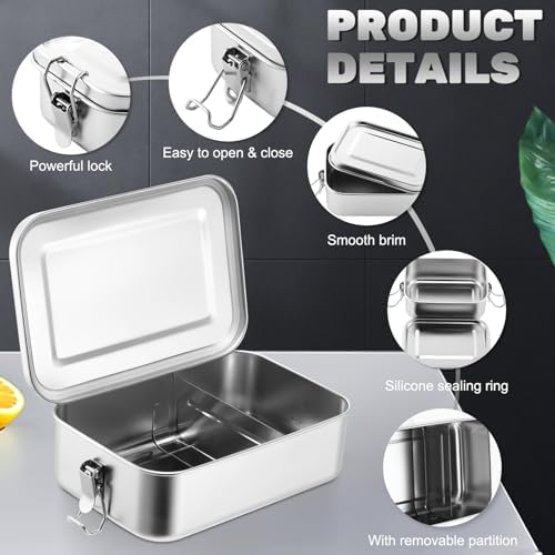 Umigy Stainless Steel Food Containers, 5 Sizes, Divided, 5 Pcs - Image 3