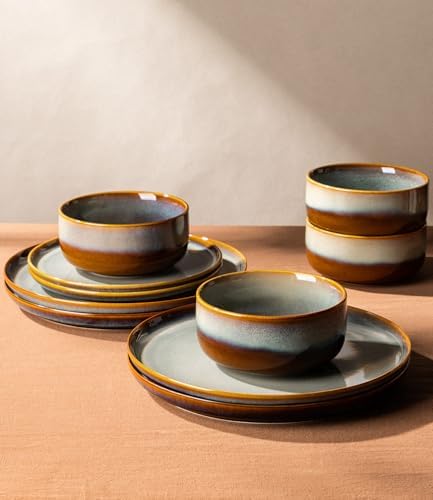 TheTerra Ceramic Dinnerware Set for 8, 24-Piece Plates and Bowls Set - Image 4