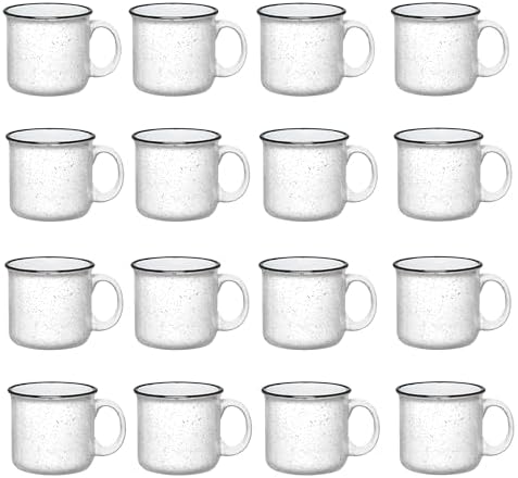 Set of 16 Ceramic Campfire Mugs – 15 Oz, White – Coffee & Tea Cups for Home, Work, Travel, Camping – Customizable, Great for DIY, Events, Companies by GiftsbyDesign