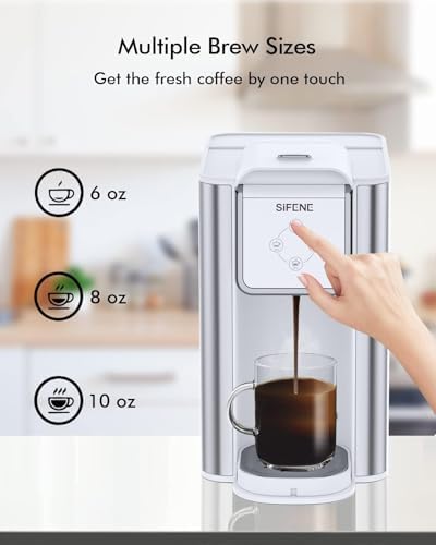 SIFENE 3-in-1 Single Serve Coffee Maker for Pods, Grounds & Tea, White - Image 6