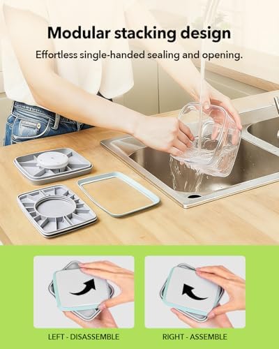 Airtight Food Storage Container with One-Touch Lid, 12-Piece Set (1.3, 2.1, 2.9, 3.6 QT* 3) Stackable Durable BPA-Free for Baking Supplies, Pasta & Systematic Bulk Organization - Image 5