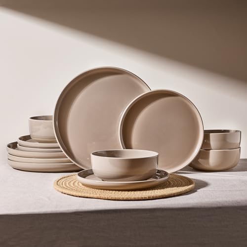 Famiware Milkyway 12-Piece Stoneware Dinnerware Set, Cinnamon Brown by Famiware