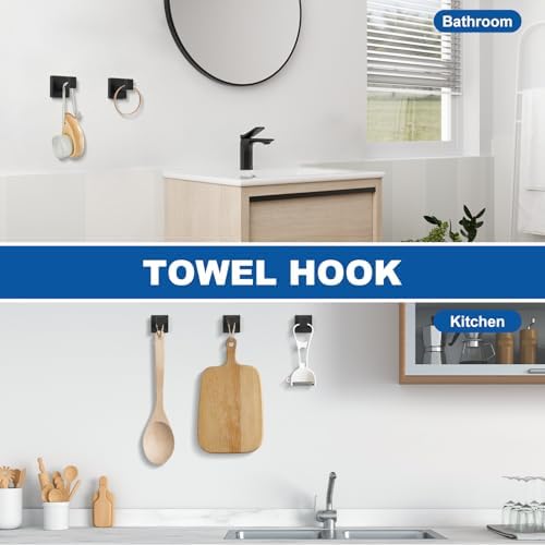 Cilee 10-Pieces Matte Black Bathroom Hardware Set, 24 inch Towel Bar Set - Image 6