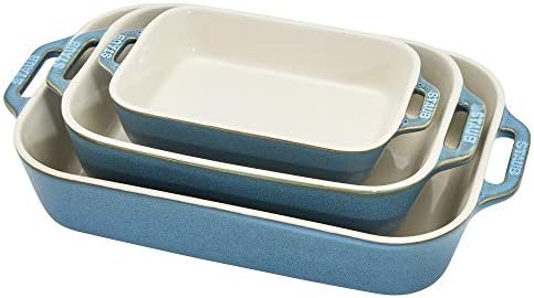 Staub 3-Pc Ceramic Baking Dish Set, Oven Safe Up To 570°F, Turquoise by Unknown