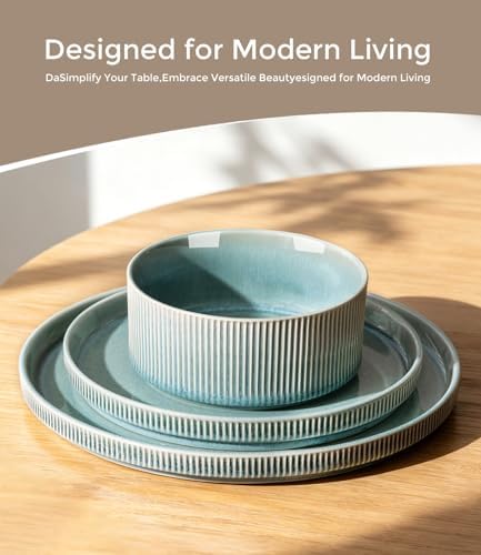 GBHOME Stoneware Dinnerware Sets for 8, 24-Piece Plates and Bowls Set - Image 3
