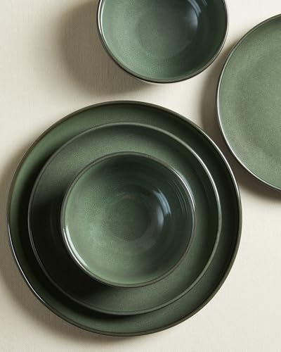 Pokini Ceramic Dinnerware Sets for 6, 18pcs Plates and Bowls Sets Dish Set - Image 3