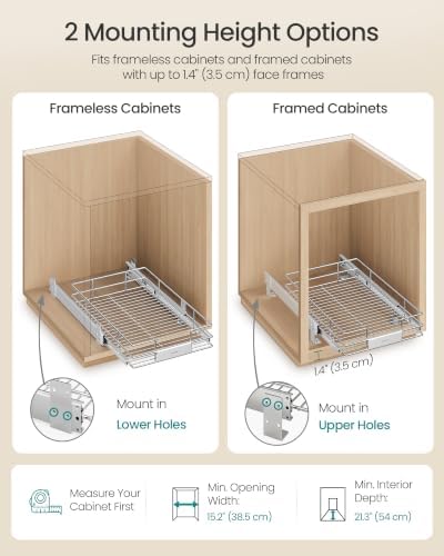 SONGMICS Pull Out Cabinet Organizer 14.6" W x 21.3" D, Easy Pull-Out - Image 4