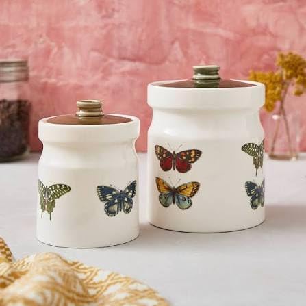 Portmeirion Botanic Garden Harmony Canister - Earthenware, Butterfly - Image 2