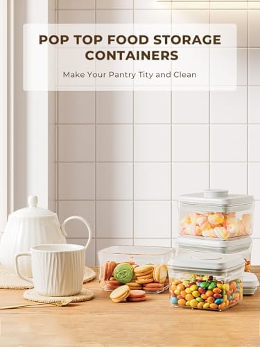 0.6 Qt Airtight Snack Containers, 3 Pack Small Pop Top Pantry Jars - Image 2