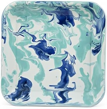 Golden Rabbit Enamelware Square Plates, 10.5 inch, Lagoon, Set of 2 - Image 2