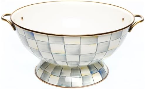 MACKENZIE-CHILDS Enamel Everything Bowl, Gray-and-White Sterling Check by Unknown