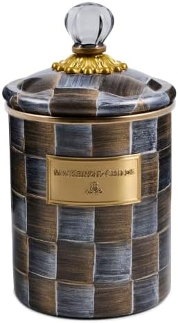MACKENZIE-CHILDS Enamel Canister, Medium, Gray-and-Bronze Sophisticheck by Unknown
