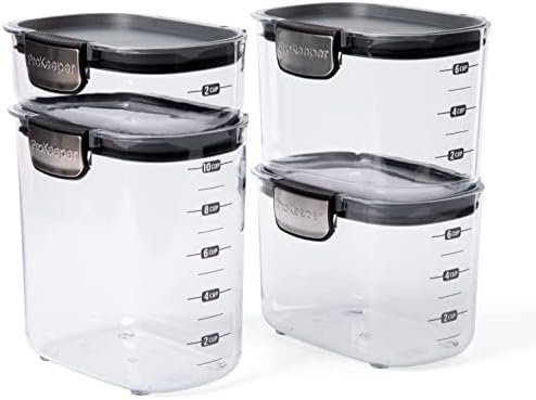 Progressive International ProKeeper+ 4-Piece Clear Plastic Modular Airtight Pantry Food/Snack Kitchen Storage Organization Container Canister Set - Image 2