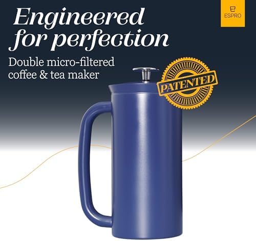 ESPRO P7 French Press, 18oz, Aegean Blue, Stainless Steel Coffee Maker - Image 3