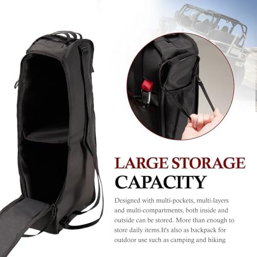 BUNKER INDUST 2 Pcs Roll Bar Storage Bag for 1997-2023 Jeep Wrangler JK TJ LJ & Unlimited JL 4-Door,Multi-Pockets Cargo Bag Saddlebag Tool Organizer,Black - Image 4