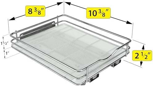LYNK PROFESSIONAL® Pull Out Spice Organization for Cabinets - 8-3/8 inch Wide – Spice Rack for Inside Cabinets, Slide Out Spice Rack Organizer for cabinet – Pull Out Spice Rack, Sliding 1 Tier Chrome - Image 5