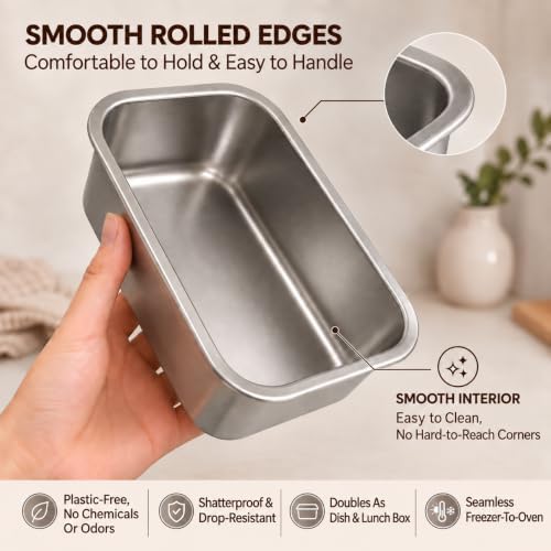 4 PCS Stainless Steel Lunch Box 4-Size Food Storage Containers with Lids - Image 6