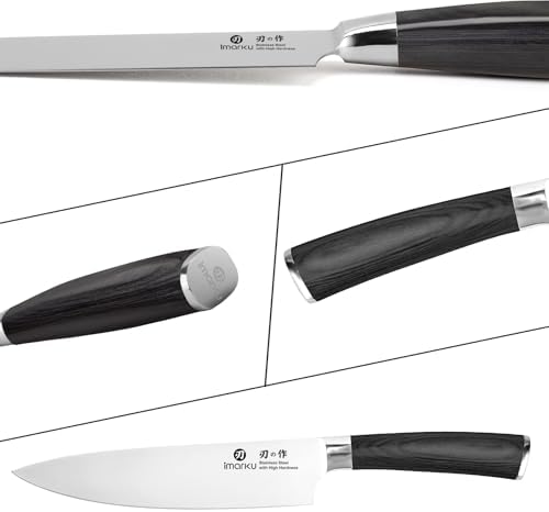 imarku 8 Inch Japanese SUS440A Stainless Steel Gyutou Chef Knife, Black - Image 6