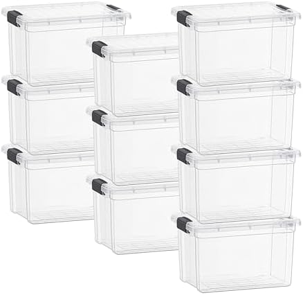 Superio 26.5 Quart Clear Plastic Storage Boxes with Lids, Stackable Organizer Containers, BPA-Free Storage Bins for Home, Office, School & Dorm, 10 Pack by Superio
