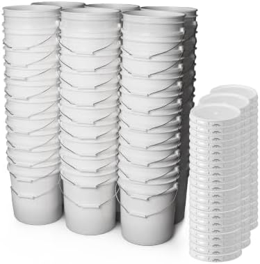 ePackageSupply 5 Gallon Bucket - Food Grade w/Lid BPA-Free,60 Pack - White by ePackageSupply