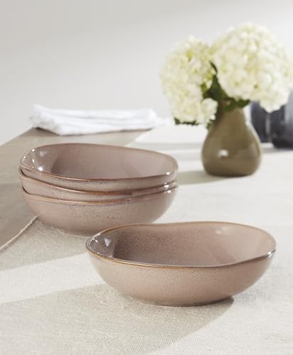 Oneida Organic Shades Clay Stoneware Pasta Bowl Set for 4, 34.5oz - Image 4