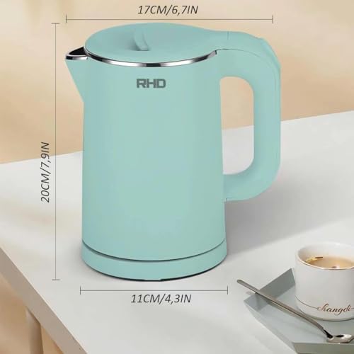 RHD Small Electric Kettle 0.8L, 1000W Fast Boil, Stainless Steel, Green - Image 3