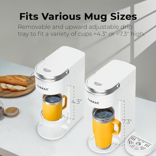 CHULUX Slim Single Serve Coffee Maker for K Pod, Brew Up to 12oz Cup, White - Image 4