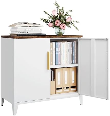 Letaya Metal Storage Cabinet with Doors, Small Kitchen Office Credenza by LetayaMetalCabinets