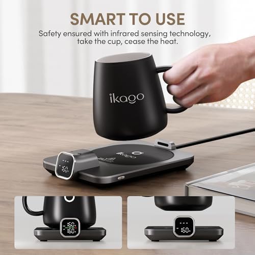 Coffee Cup Warmer & iKago Mug Set, 1℉ Precise Temp Control Mug Warmer - Image 5
